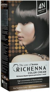Перманентное окрашивание Richenna Color Cream 4N (Цвет 4N Brown variant_hex_name 433439) (9203)