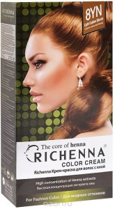 Перманентное окрашивание Richenna Color Cream 8YN (Цвет 8YN Light Golden Blonde variant_hex_name 9A6A42) (9203)