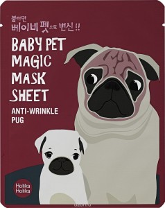Тканевая маска Holika Holika Baby Pet Magic Mask Sheet Anty-wrinkle Pug (Объем 22 мл) (6235)