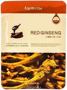 Тканевая маска FARMSTAY Visible Difference Mask Sheet Red Ginseng (Объем 23 мл) (8820)