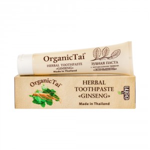 Зубная паста Organic Tai Зубная паста с натуральными травами Женьшень (Объем 100 г) (8850723738450)