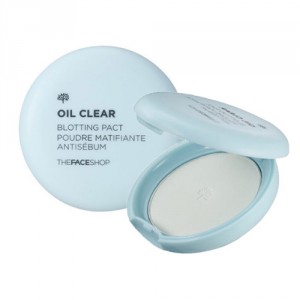 Компактная пудра для контроля жирного блеска на лице The Face Shop Oil Clear Blotting Pact (Цвет Clear variant_hex_name E5EAF0) (6561)