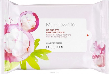 Очищающие салфетки с экстрактом мангустина It's Skin Mango White Lip and Eye Remover Tissue (9510)