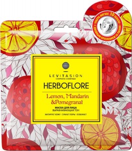 Тканевая маска Levitasion Herboflore Lemon, Mandarin & Pomegranat (MLH005)