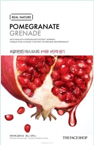 Тканевая маска The Face Shop Real Nature Pomegranate Face Mask (Объем 20 г) 20 мл (УТ000001883)