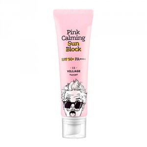 Успокаивающий солнцезащитный крем для чувствительной кожи Village 11 factory Pink Calming Sun Block SPF50+ PA++++ (Объем 50 мл ) (9755)