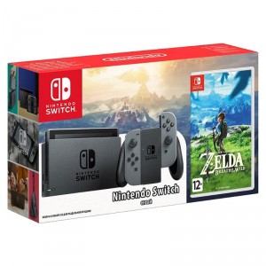 Игровая приставка Nintendo Nintendo Switch (серый)+The Legend of Zelda:BotW комплект (615200999605)