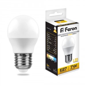 Лампа светодиодная FERON LB-95 G45 E27 7W 220V 4000K (25482)