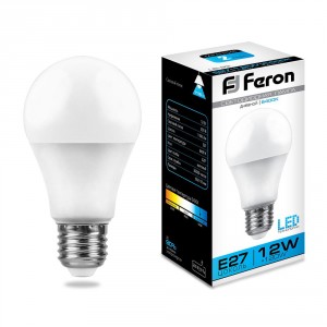 Лампа светодиодная FERON LB-93 A60 E27 12W 220V 6400K (25490)