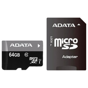 Карта памяти SDHC Micro ADATA AUSDX64GUICL10-RA1