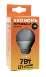 Лампа светодиодная СТАРТ Eco ledgls e27 7w 3000К тепл свет (СТАРТ ECO LEDGLSE27 7W30)