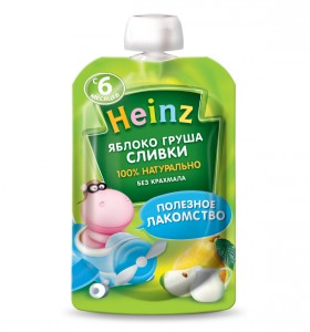 Пюре Heinz Heinz Яблоко, груша, сливки (с 6 месяцев) 90 г, 1шт. (75980277)