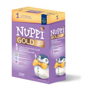 Молочные смеси Nuppi Nuppi Gold 1 в коробке (с рождения до 6 месяцев) 350 г, 1шт. (773040)