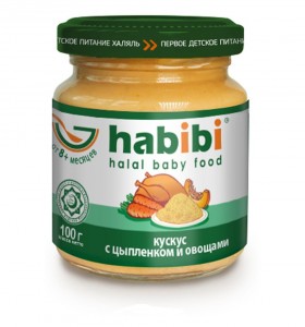 Пюре Habibi Habibi кускус с цыпленком и овощами (с 8 месяцев) 100 г, 1 шт., 1шт. (4610015300543)