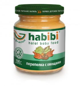 Пюре Habibi Habibi перепелка с овощами (с 6 месяцев) 100 г, 1 шт, 1шт. (1105191)