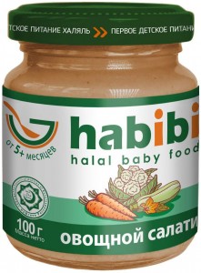 Пюре Habibi Habibi Овощной салатик (с 5 месяцев) 100 г, 1 шт., 1шт. (4610015300109)
