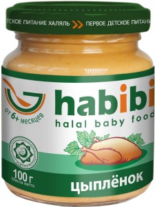 Пюре Habibi Habibi цыпленок (с 6 месяцев) 100 г, 1 шт, 1шт. (4610015300116)